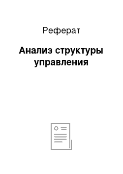 Реферат: Анализ структуры управления