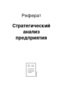 Реферат: Стратегический анализ предприятия