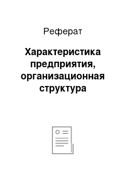 Реферат: Характеристика предприятия, организационная структура