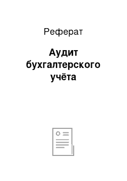 Реферат: Аудит бухгалтерского учёта