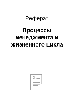 Реферат: Процессы менеджмента и жизненного цикла