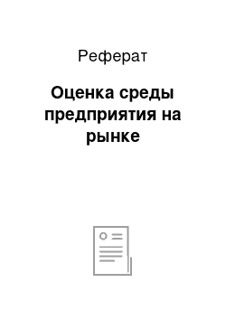 Реферат: Оценка среды предприятия на рынке