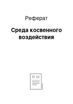 Реферат: Среда косвенного воздействия