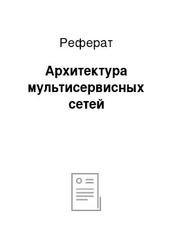 Реферат: Архитектура мультисервисных сетей