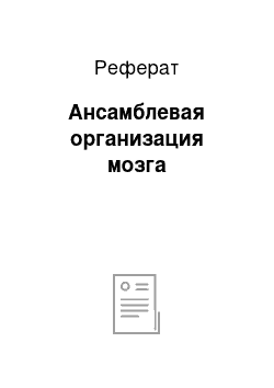 Реферат: Ансамблевая организация мозга