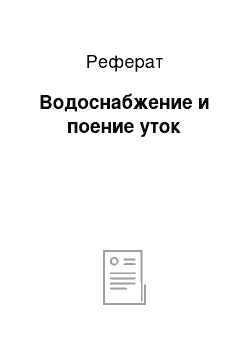 Реферат: Водоснабжение и поение уток