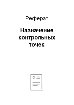 Реферат: Назначение контрольных точек