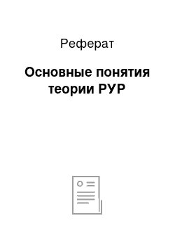 Реферат: Основные понятия теории РУР