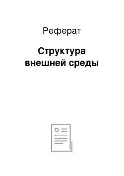 Реферат: Структура внешней среды