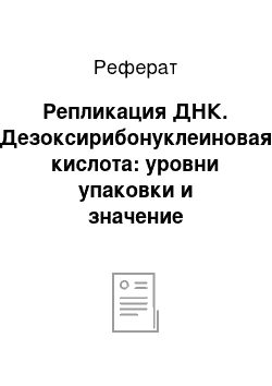 Реферат: Репликация ДНК. Дезоксирибонуклеиновая кислота: уровни упаковки и значение