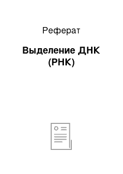 Реферат: Выделение ДНК (РНК)