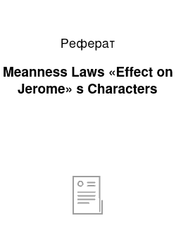 Реферат: Meanness Laws «Effect on Jerome» s Characters