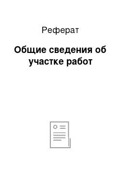 Реферат: Общие сведения об участке работ