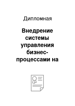 Дипломная: Внедрение системы управления бизнес-процессами на предприятии (на примере)