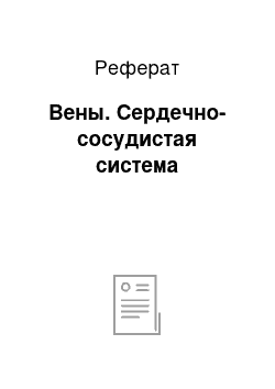 Реферат: Вены. Сердечно-сосудистая система