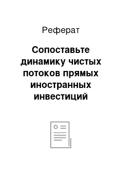 Реферат: Сопоставьте динамику чистых потоков прямых иностранных инвестиций (входящих и исходящих) в % от ВВП Словении, Сербии, Хорватии в динамике с 2010 по 2015 гг. Какими факторами, на Ваш взгляд, определялась эта динамика?