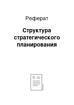 Реферат: Структура стратегического планирования