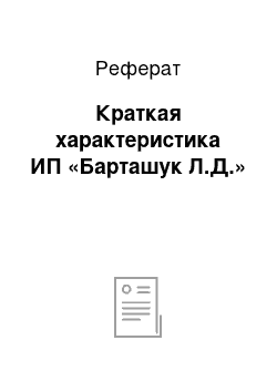 Реферат: Краткая характеристика ИП «Барташук Л.Д.»