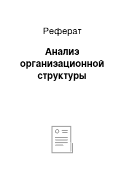 Реферат: Анализ организационной структуры