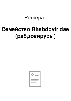 Реферат: Семейство Rhabdoviridae (рабдовирусы)