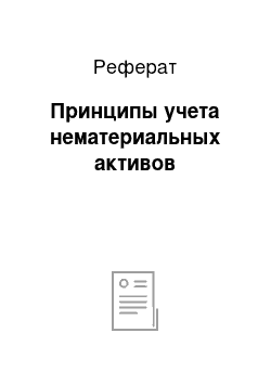 Реферат: Принципы учета нематериальных активов