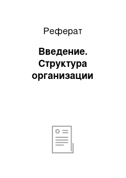 Реферат: Введение. Структура организации