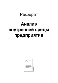 Реферат: Анализ внутренней среды предприятия