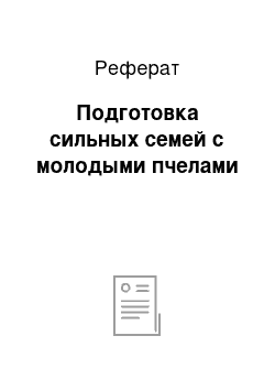 Реферат: Подготовка сильных семей с молодыми пчелами