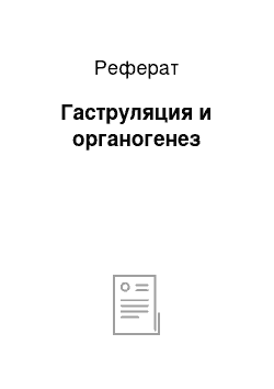 Реферат: Гаструляция и органогенез