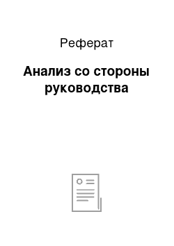 Реферат: Анализ со стороны руководства