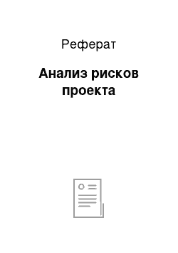 Реферат: Анализ рисков проекта