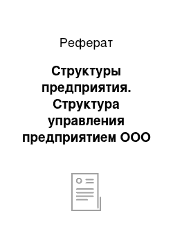 Реферат: Структуры предприятия. Структура управления предприятием ООО "Пульсал"