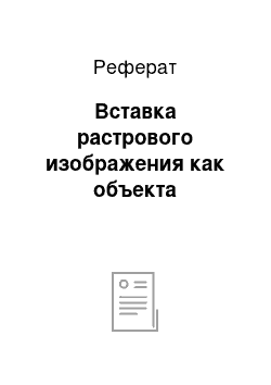 Реферат: Вставка растрового изображения как объекта