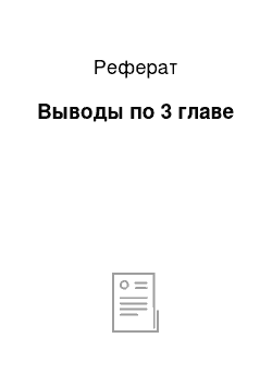 Реферат: Выводы по 3 главе