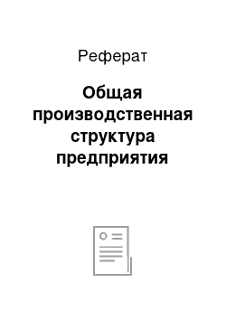 Реферат: Общая производственная структура предприятия