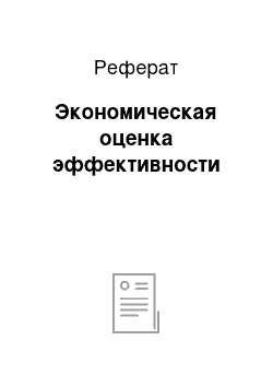 Реферат: Экономическая оценка эффективности