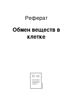 Реферат: Обмен веществ в клетке