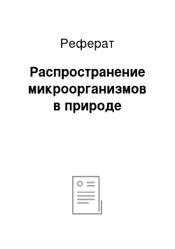 Реферат: Распространение микроорганизмов в природе