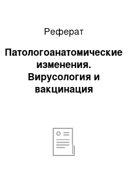 Реферат: Патологоанатомические изменения. Вирусология и вакцинация