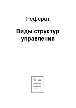 Реферат: Виды структур управления