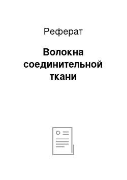 Реферат: Волокна соединительной ткани