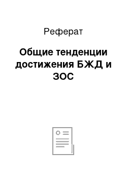 Реферат: Общие тенденции достижения БЖД и ЗОС