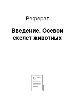 Реферат: Введение. Осевой скелет животных