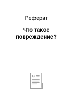 Реферат: Что такое повреждение?