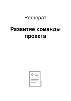 Реферат: Развитие команды проекта