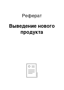 Реферат: Выведение нового продукта