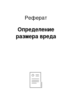 Реферат: Определение размера вреда