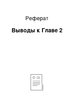 Реферат: Выводы к Главе 2