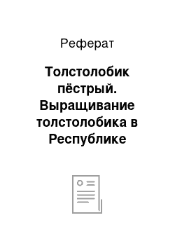 Реферат: Толстолобик пёстрый. Выращивание толстолобика в Республике Беларусь