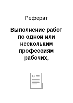 Реферат: Выполнение работ по одной или нескольким профессиям рабочих, должностям служащих (Агент страховой)